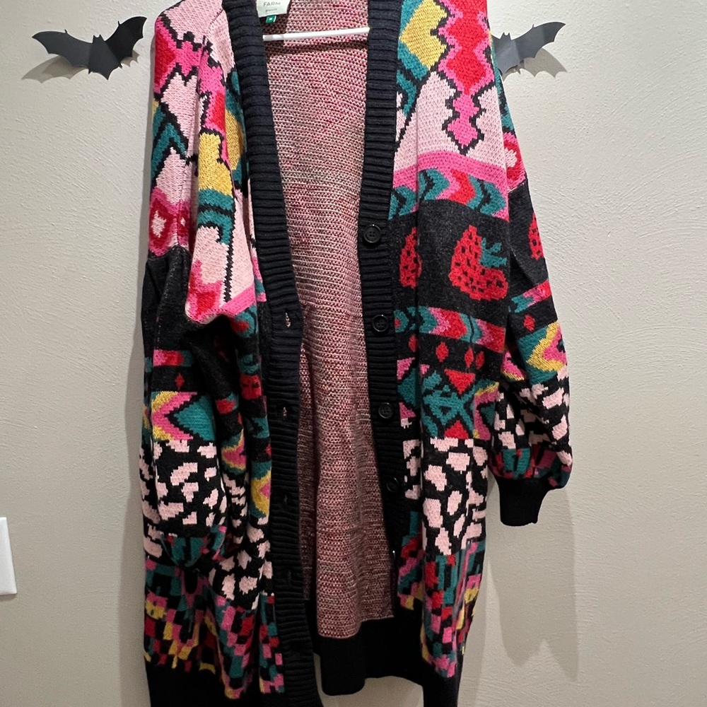 Farm Rio | Crazy Mix Cardigan | Medium Oversized